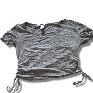 Urban Heritage Grey Crop Top Lace up side Size Small